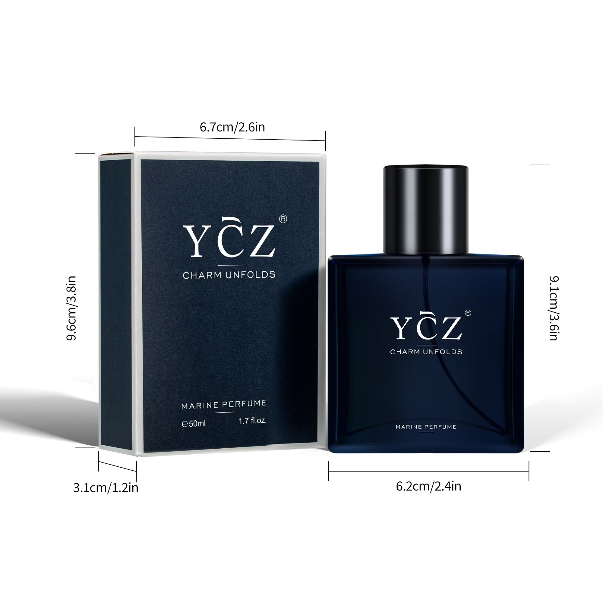 Charm Unfolds Men'S Cologne (2-Pack), Marine & Oriental Woody Fragrance, Long Lasting Eau De Parfum Gift Set, 2 X 1.7 Oz (Total 3.4 Oz)